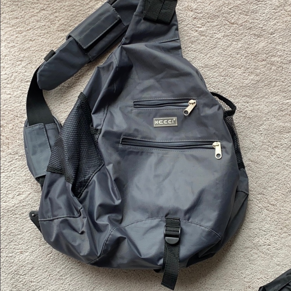 Kecci gray one shoulder  backpack.